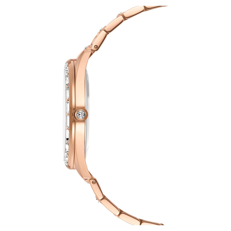 Matrix date watch Swiss Made, Metal bracelet, Rose gold tone, Rose gold-tone finish